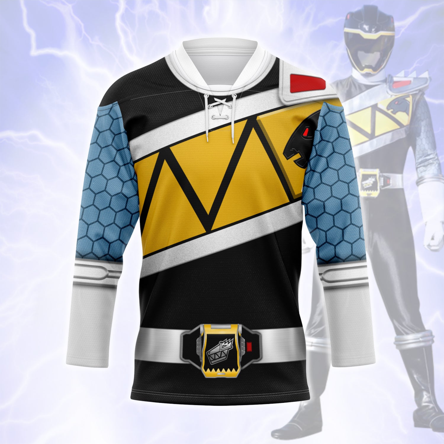 Black Power Rangers Dino Charge Hockey Jersey - Stormmerch Exclusive ...