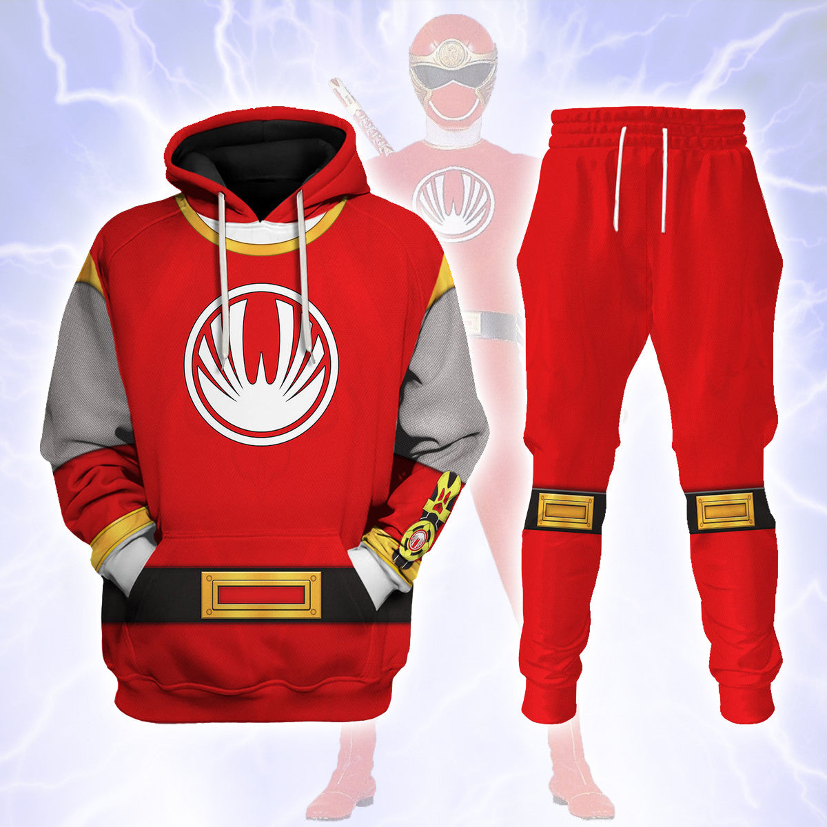 Power Rangers Ninja Storm Red Ranger Hoodies Sweatshirt T-shirt ...