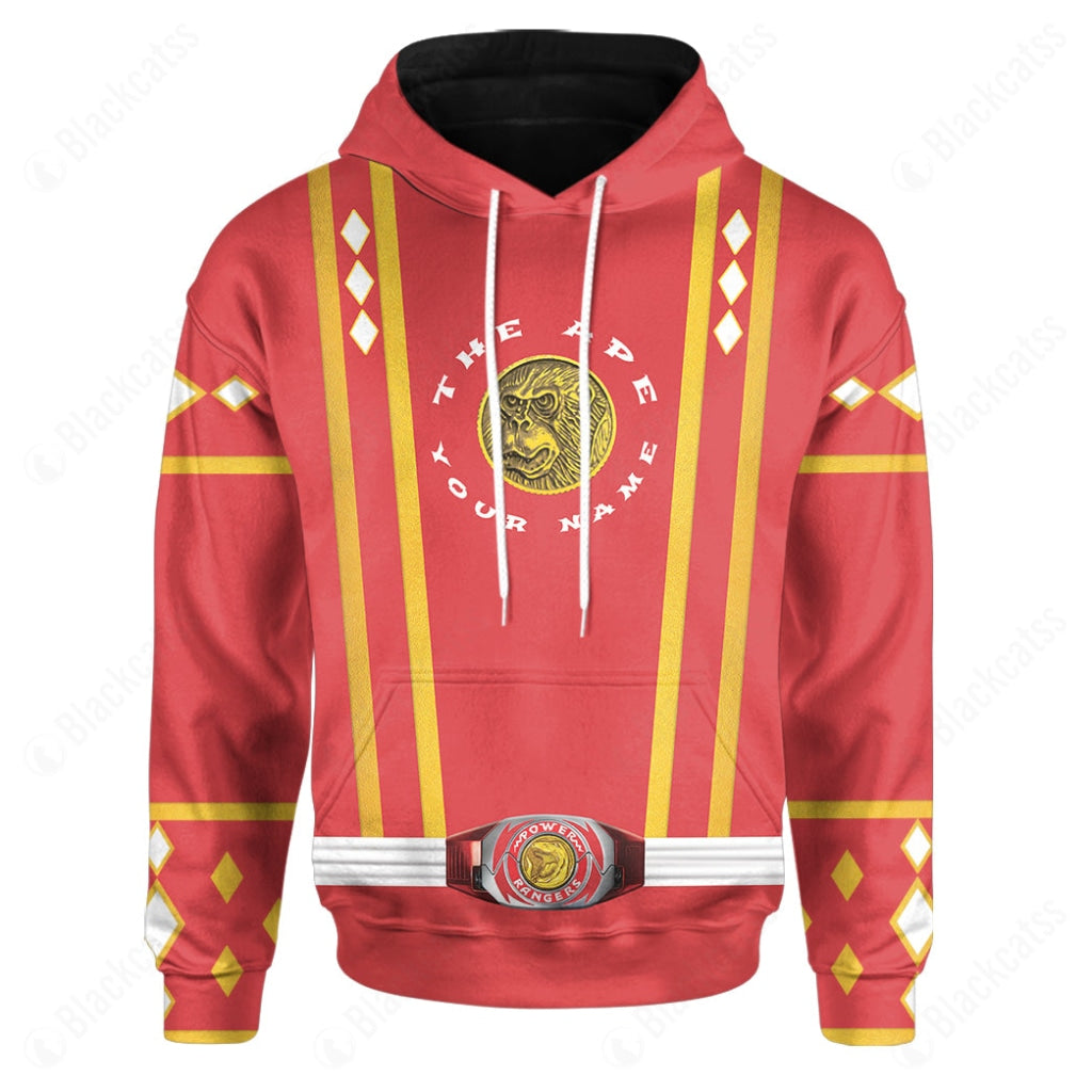 MMPR Ninjetti Upgrade Version Red Ape Costume Hoodie Sweatshirt T-Shirt ...