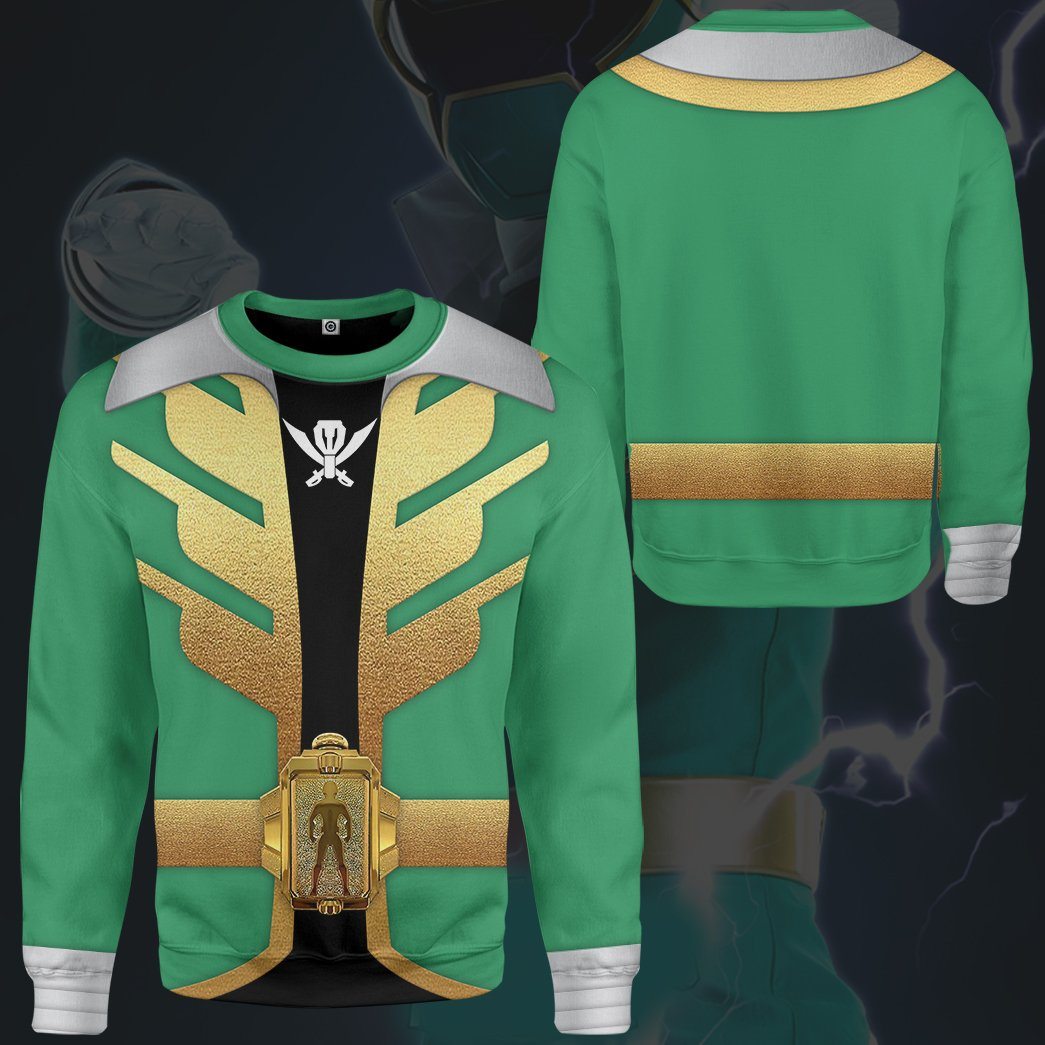 Power Rangers Megaforce Green Ranger Costume Hoodie Sweatshirt T-Shirt ...