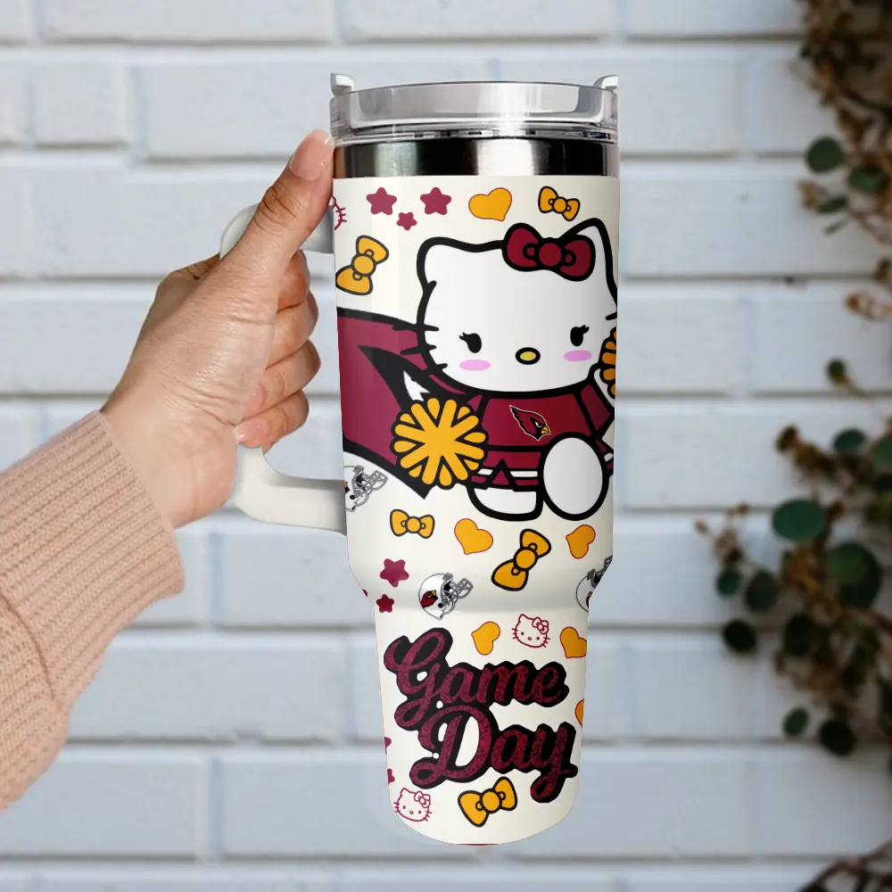 Arizona Cardinals x Hello Kitty Custom Stanley Cup 40 oz 30 oz Tumbler With Handle