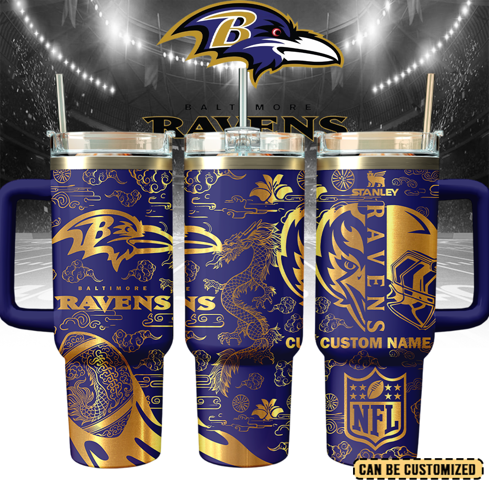 Baltimore Ravens Custom Stanley Cup 40 oz 30 oz Tumbler With Handle