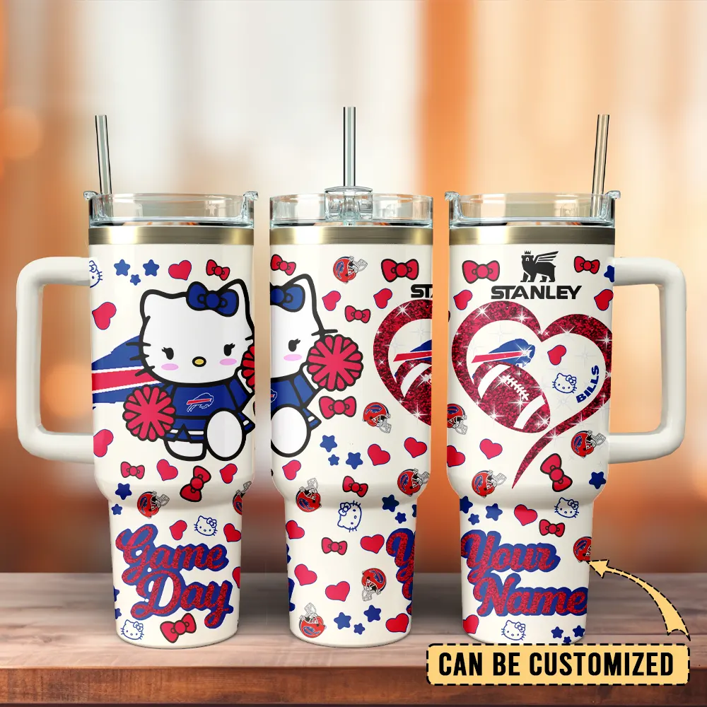 Buffalo Bills x Hello Kitty Custom Stanley Cup 40 oz 30 oz Tumbler With Handle