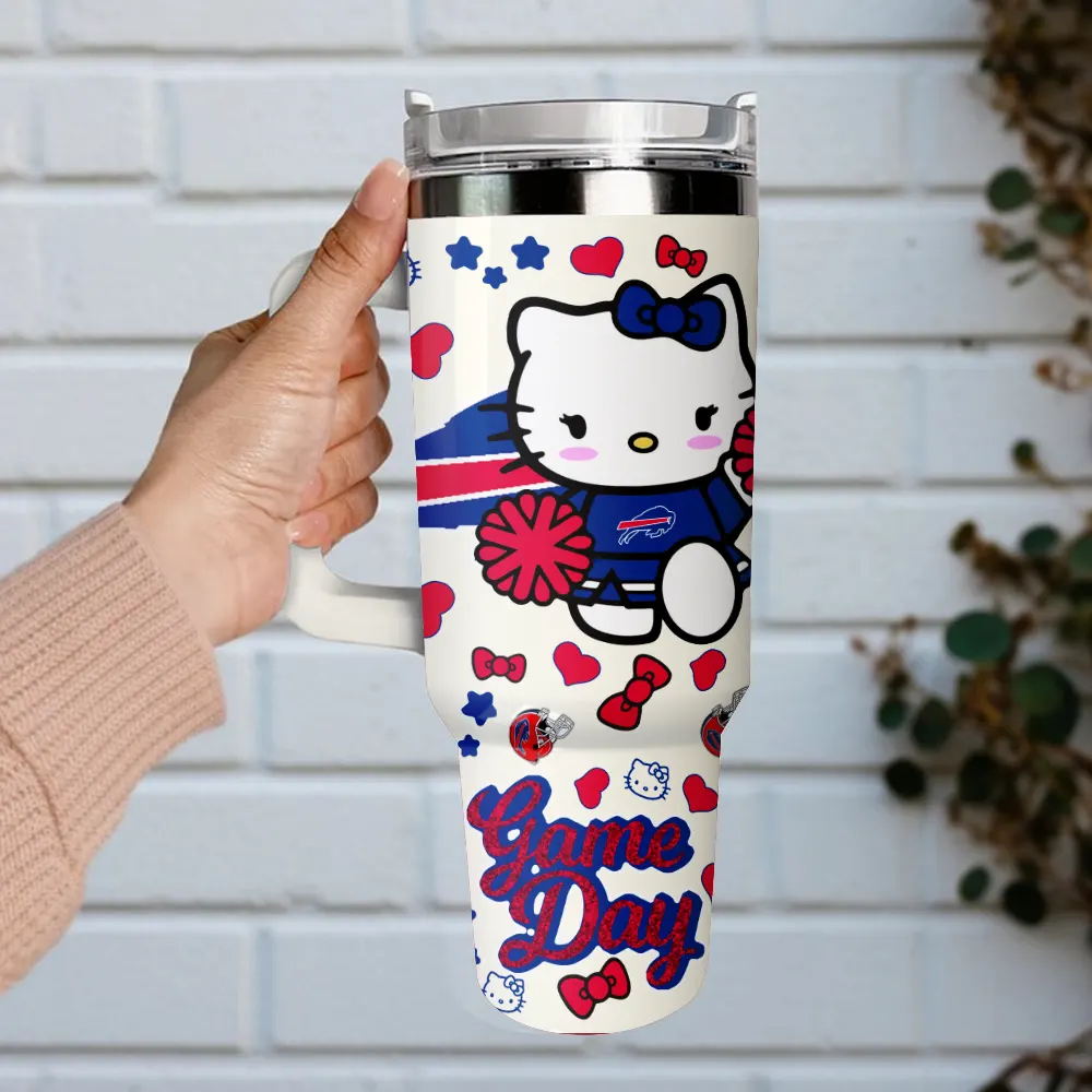 Buffalo Bills x Hello Kitty Custom Stanley Cup 40 oz 30 oz Tumbler With Handle