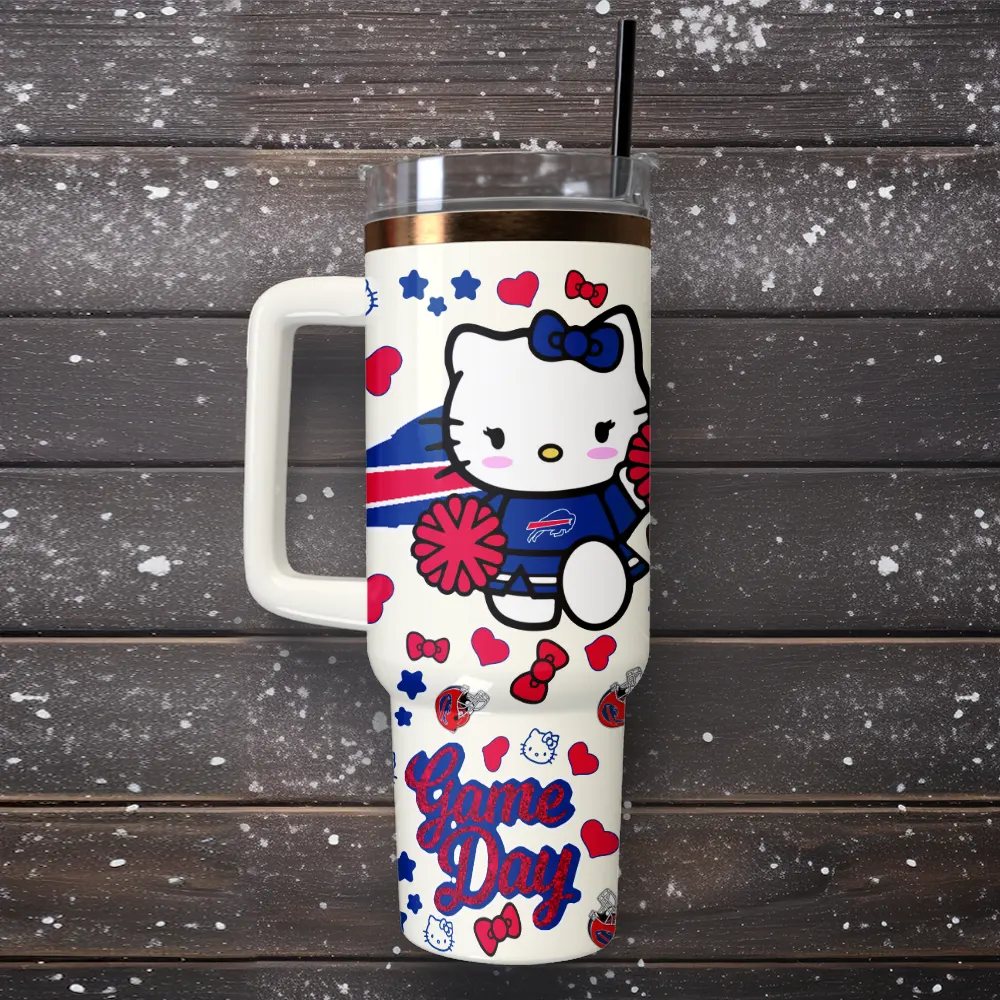 Buffalo Bills x Hello Kitty Custom Stanley Cup 40 oz 30 oz Tumbler With Handle
