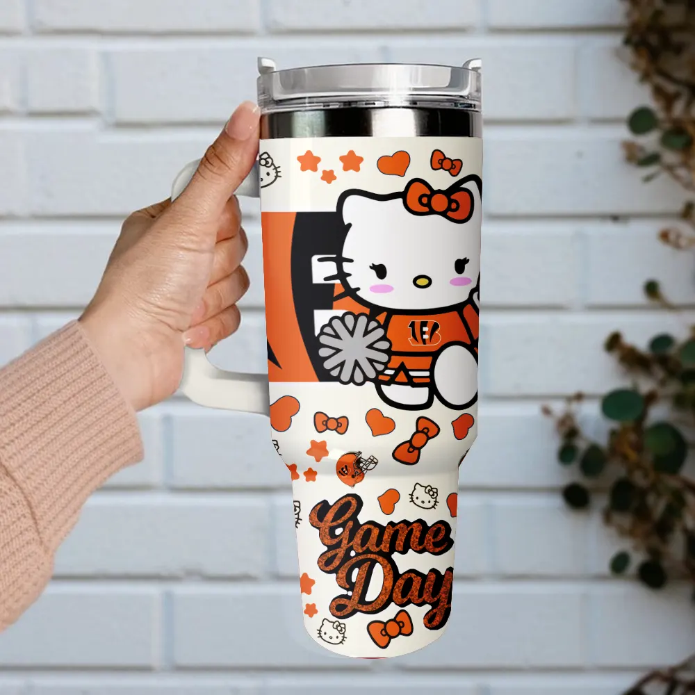 Cincinnati Bengals x Hello Kitty Custom Stanley Cup 40 oz 30 oz Tumbler With Handle