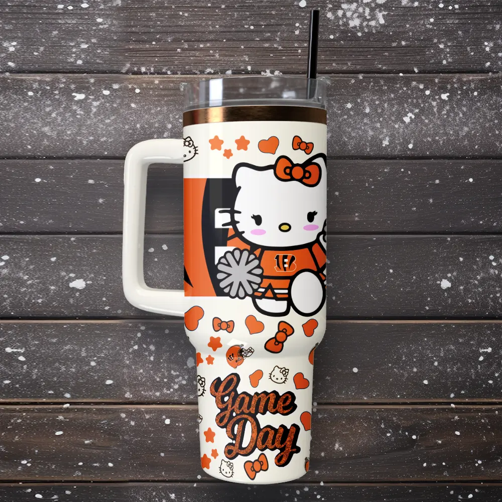 Cincinnati Bengals x Hello Kitty Custom Stanley Cup 40 oz 30 oz Tumbler With Handle