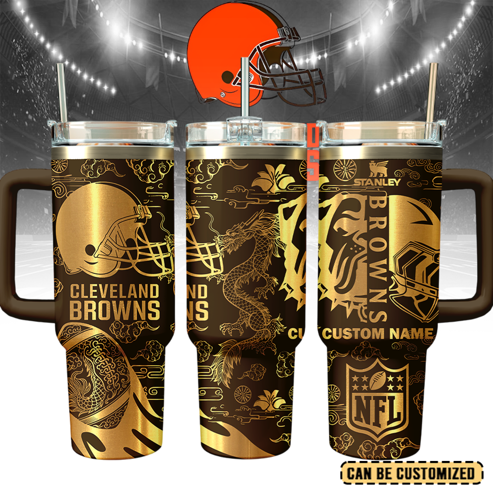 Cleveland Browns Custom Stanley Cup 40 oz 30 oz Tumbler With Handle