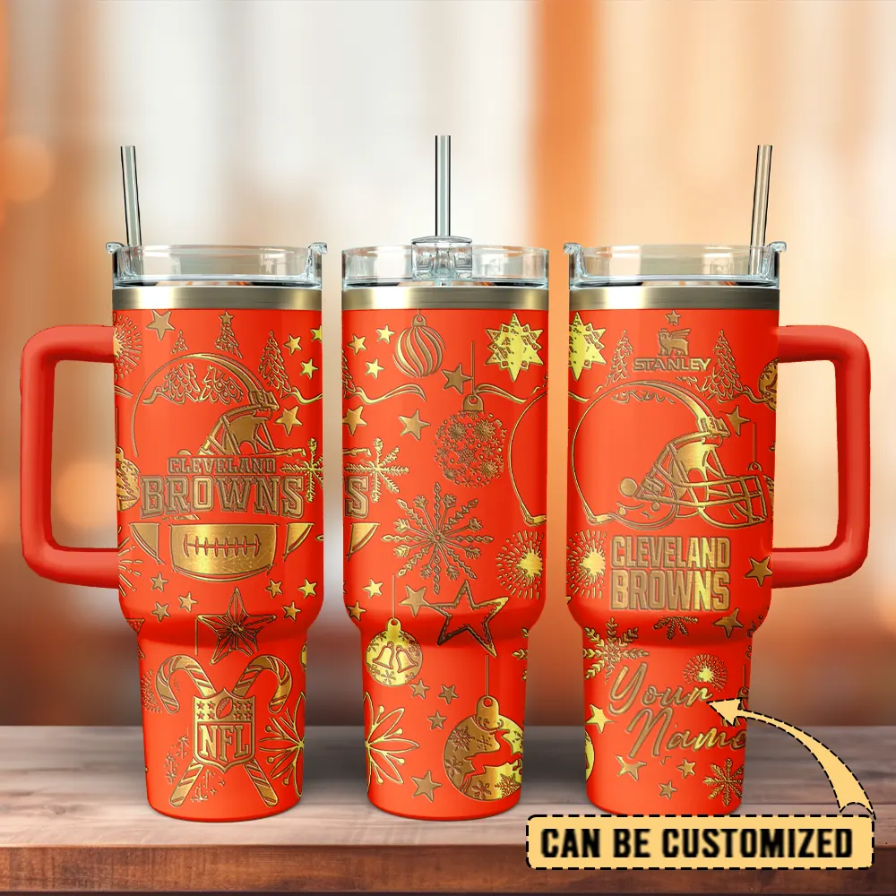 Cleveland Browns Custom Stanley Cup 40 oz 30 oz Tumbler With Handle