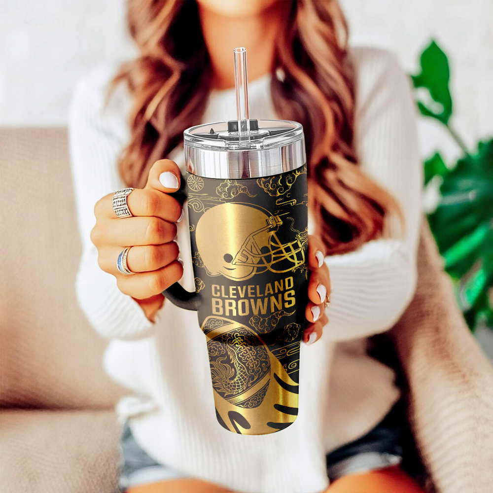 Cleveland Browns Custom Stanley Cup 40 oz 30 oz Tumbler With Handle