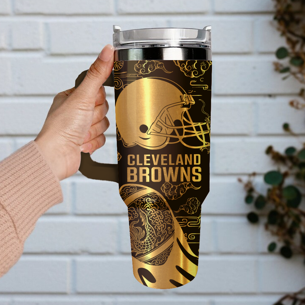 Cleveland Browns Custom Stanley Cup 40 oz 30 oz Tumbler With Handle