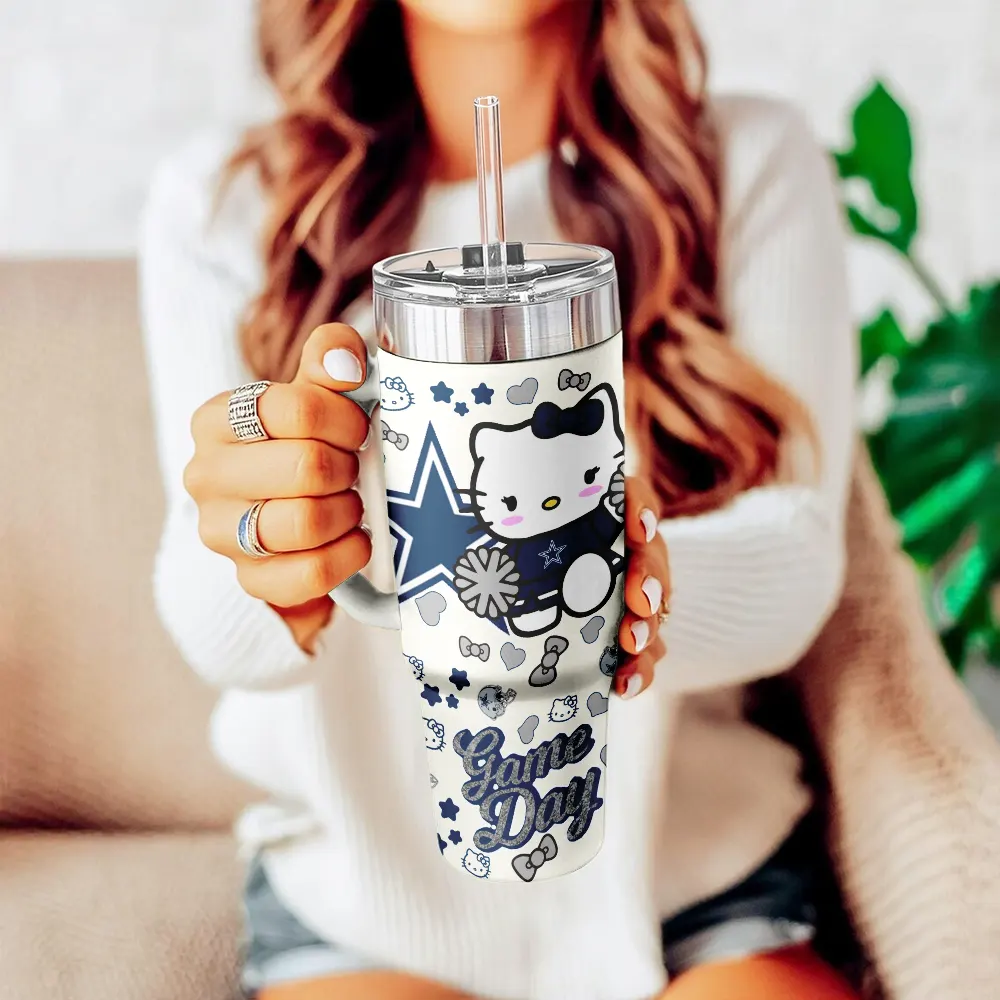 Dallas Cowboys x Hello Kitty Custom Stanley Cup 40 oz 30 oz Tumbler With Handle
