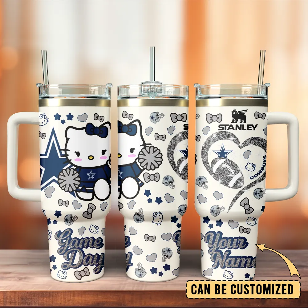 Dallas Cowboys x Hello Kitty Custom Stanley Cup 40 oz 30 oz Tumbler With Handle
