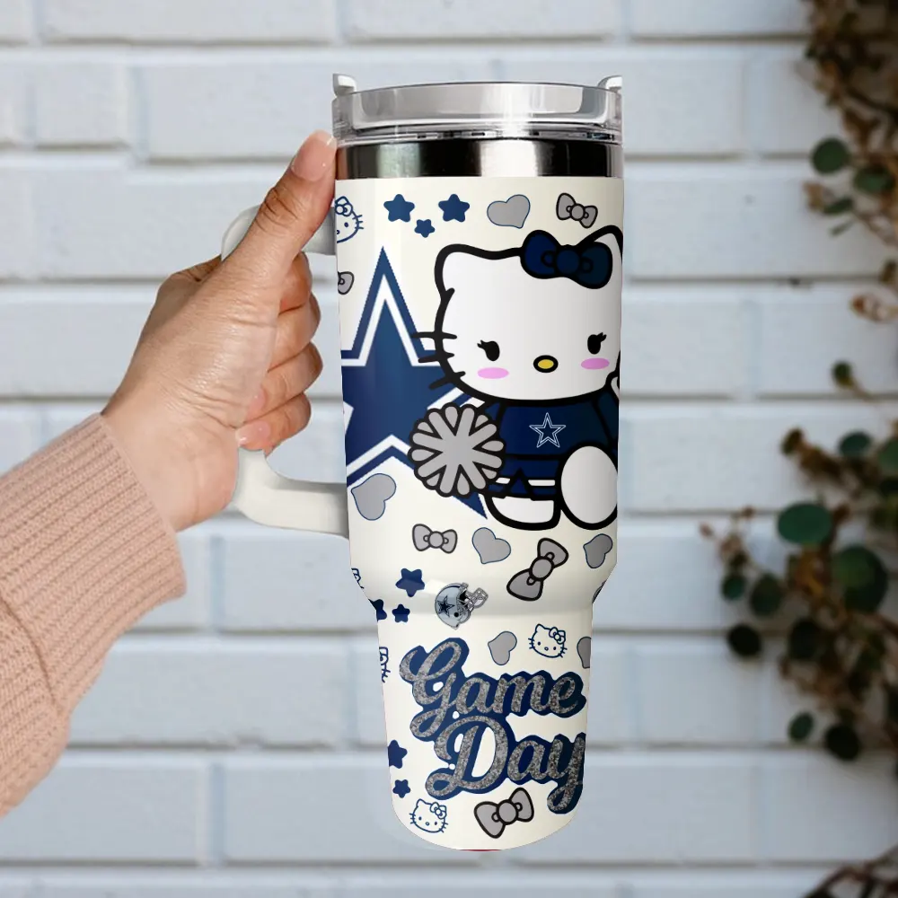 Dallas Cowboys x Hello Kitty Custom Stanley Cup 40 oz 30 oz Tumbler With Handle