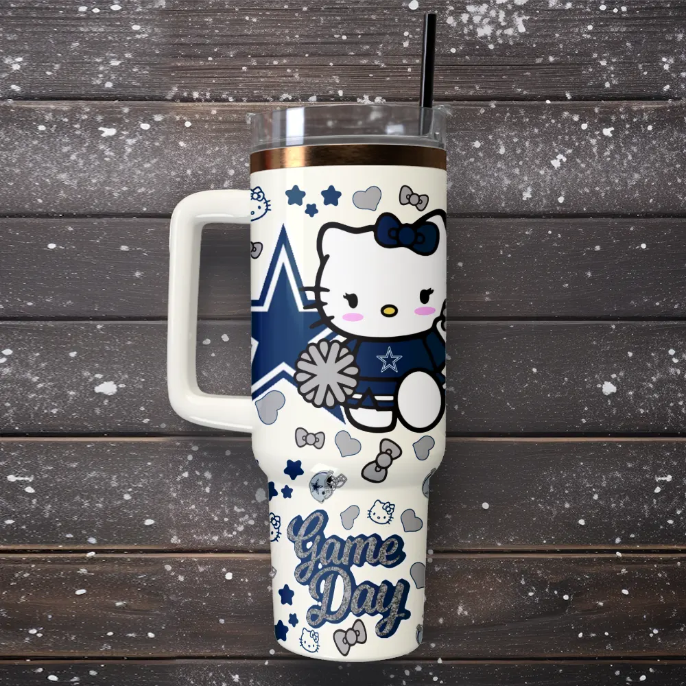Dallas Cowboys x Hello Kitty Custom Stanley Cup 40 oz 30 oz Tumbler With Handle