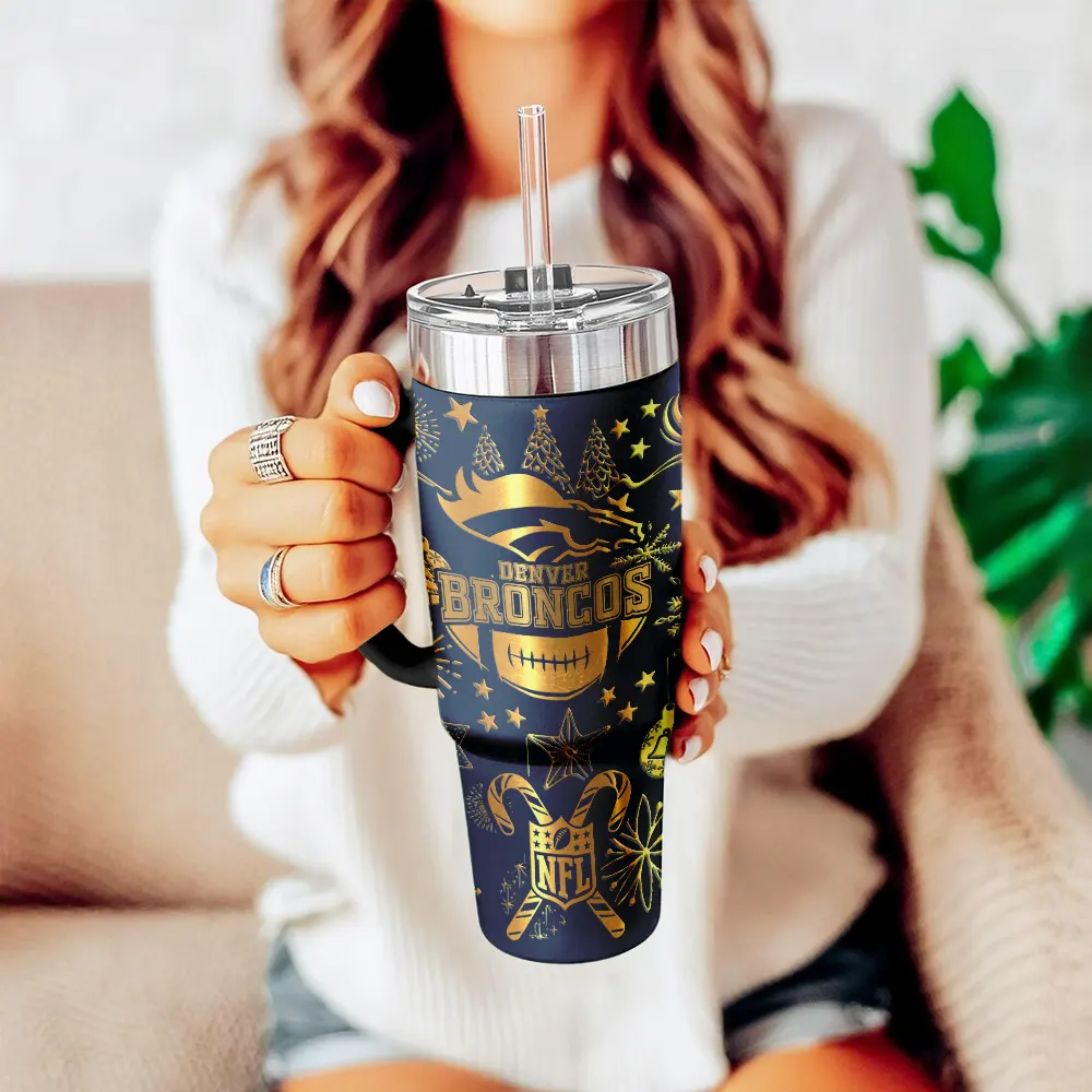 Denver Broncos Custom Stanley Cup 40 oz 30 oz Tumbler With Handle
