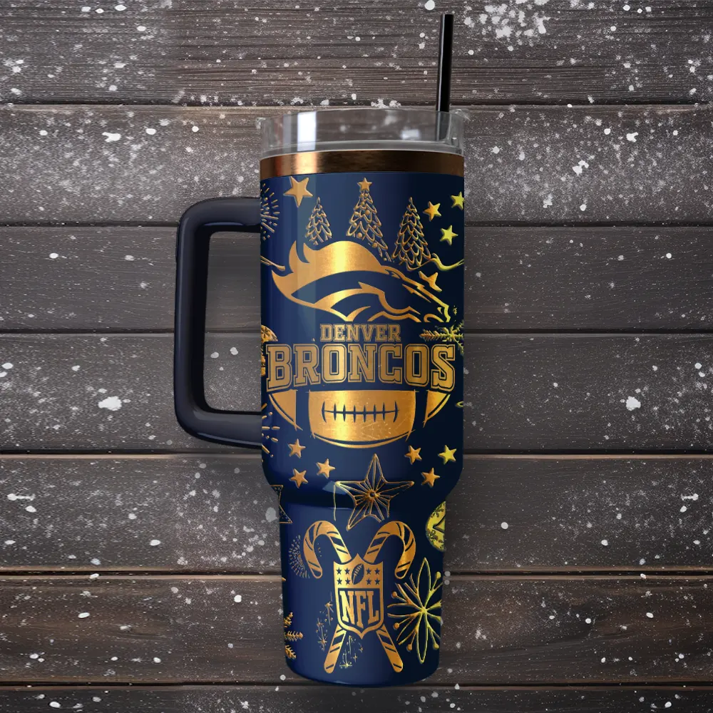 Denver Broncos Custom Stanley Cup 40 oz 30 oz Tumbler With Handle