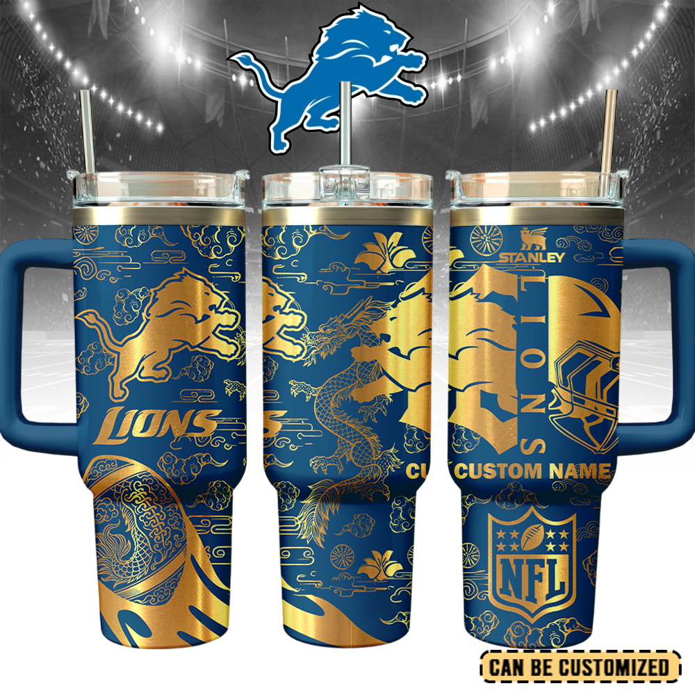 Detroit Lions Custom Stanley Cup 40 oz 30 oz Tumbler With Handle