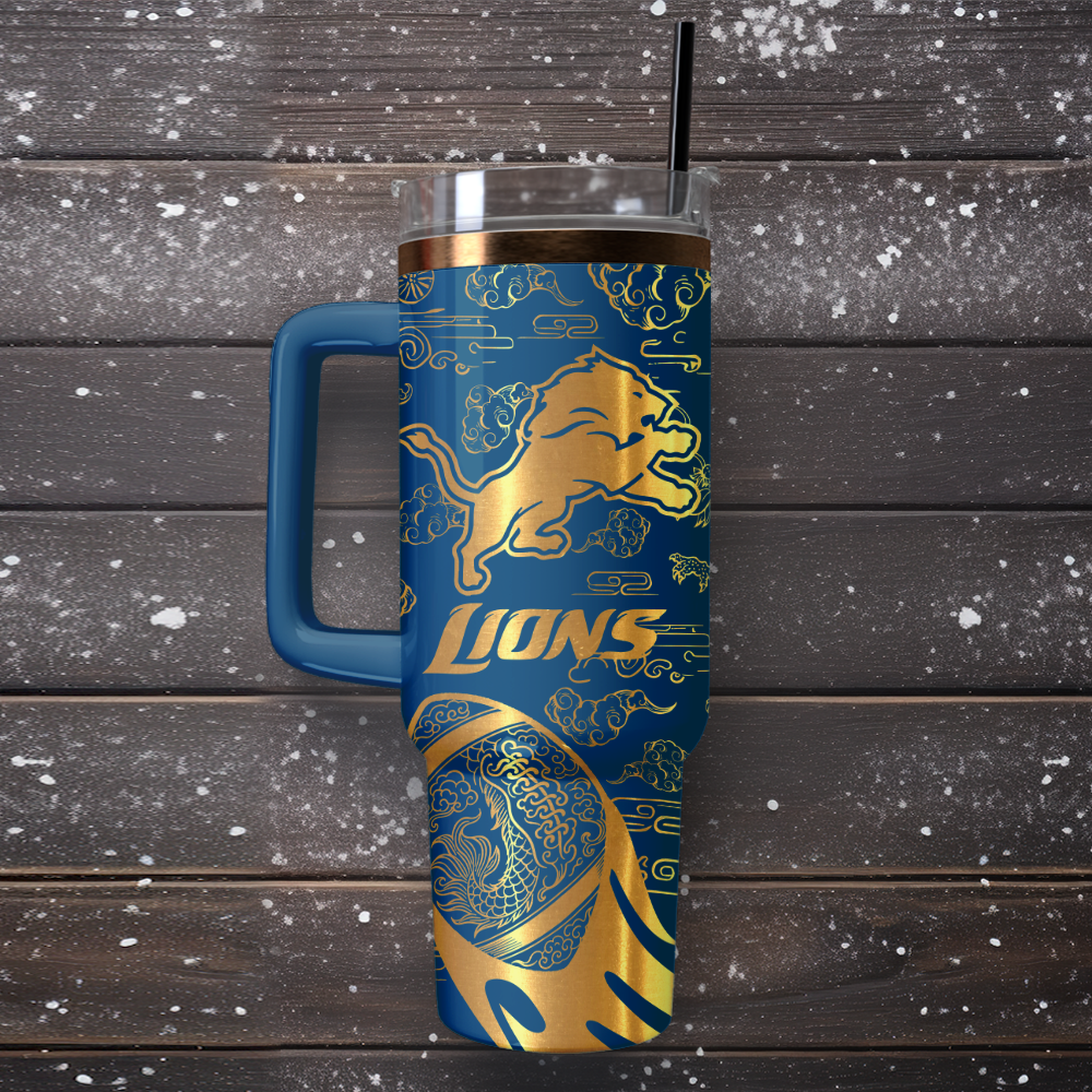 Detroit Lions Custom Stanley Cup 40 oz 30 oz Tumbler With Handle