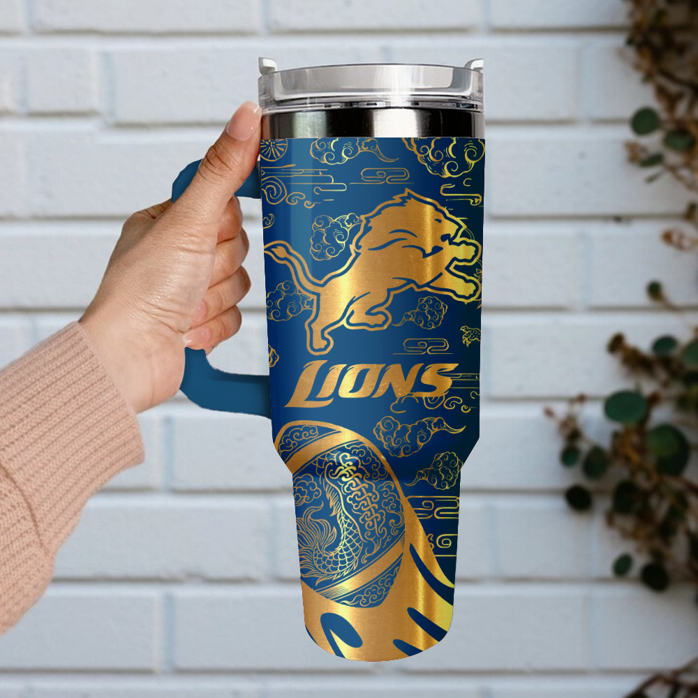 Detroit Lions Custom Stanley Cup 40 oz 30 oz Tumbler With Handle