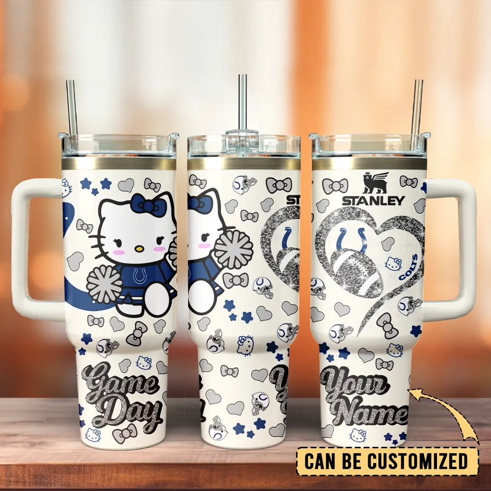 Indianapolis Colts x Hello Kitty Custom Stanley Cup 40 oz 30 oz Tumbler With Handle