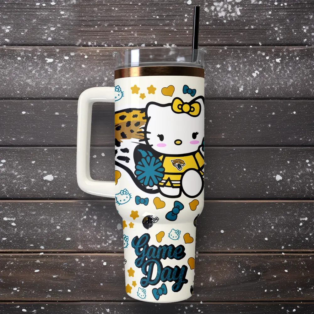 Jacksonville Jaguars x Hello Kitty Custom Stanley Cup 40 oz 30 oz Tumbler With Handle