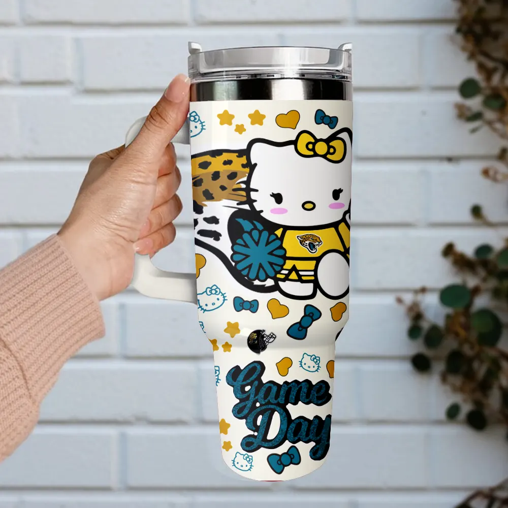 Jacksonville Jaguars x Hello Kitty Custom Stanley Cup 40 oz 30 oz Tumbler With Handle