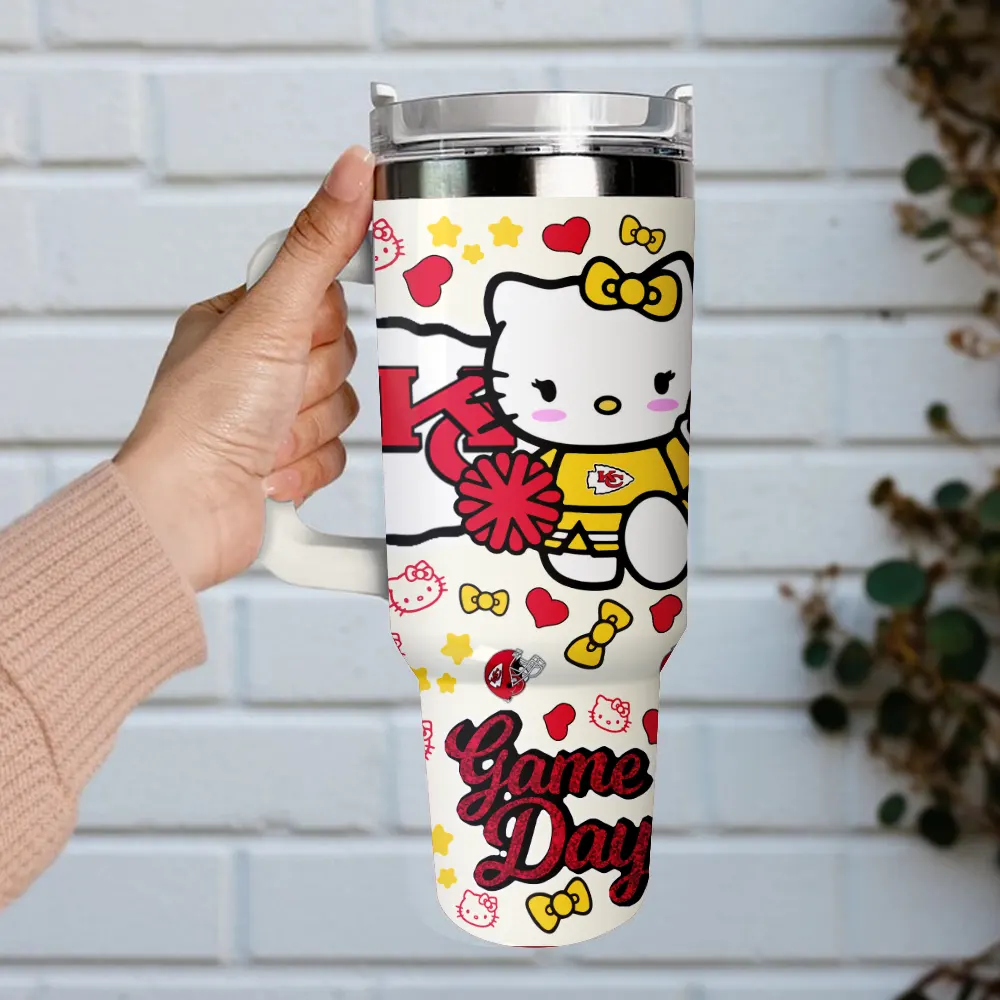 Kansas City Chiefs x Hello Kitty Custom Stanley Cup 40 oz 30 oz Tumbler With Handle
