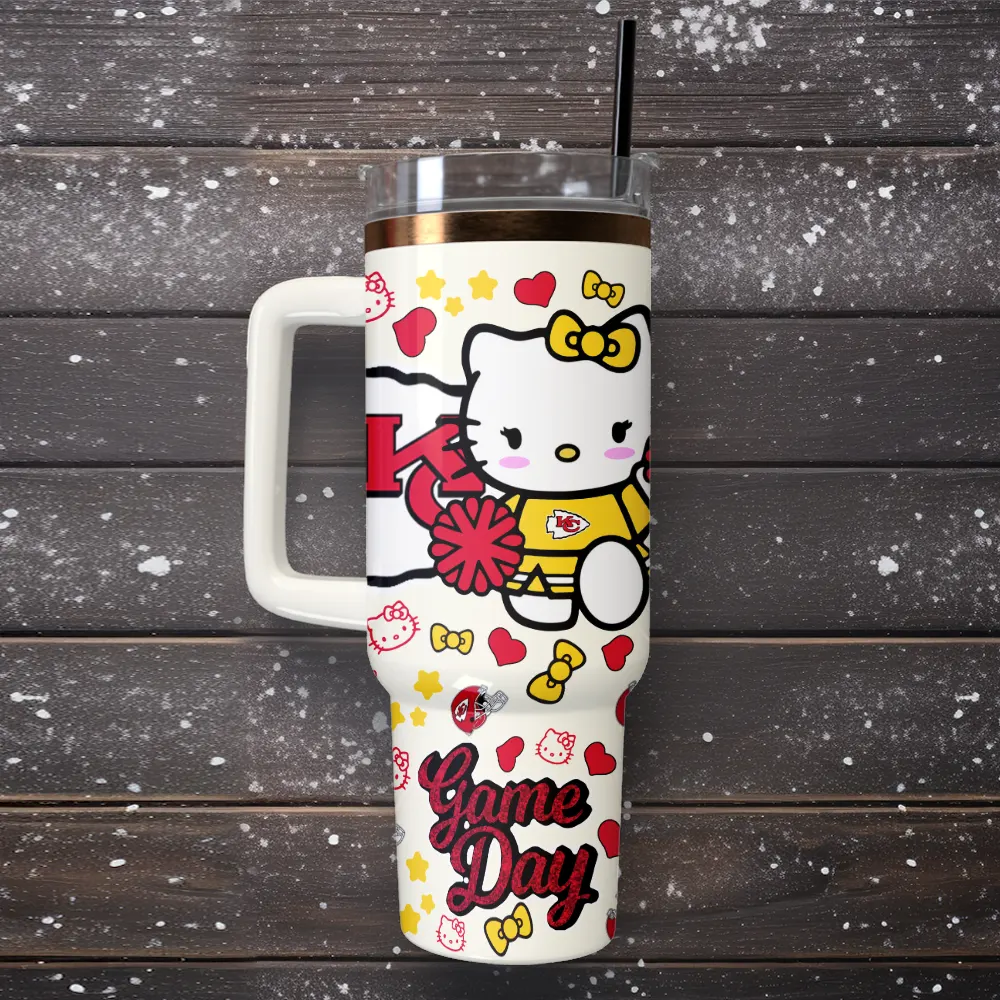 Kansas City Chiefs x Hello Kitty Custom Stanley Cup 40 oz 30 oz Tumbler With Handle