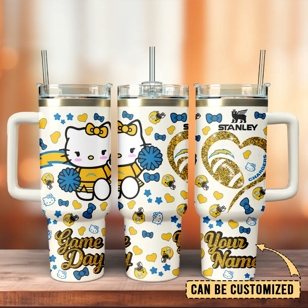 Los Angeles Chargers x Hello Kitty Custom Stanley Cup 40 oz 30 oz Tumbler With Handle