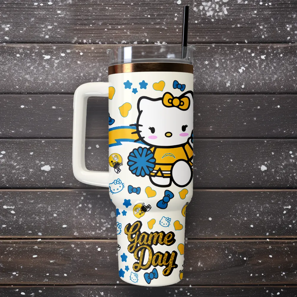 Los Angeles Chargers x Hello Kitty Custom Stanley Cup 40 oz 30 oz Tumbler With Handle