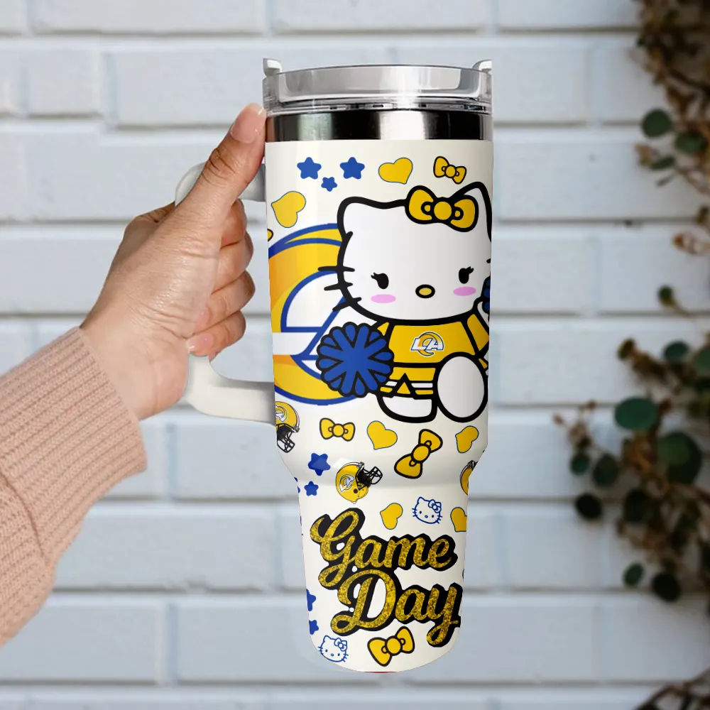 Los Angeles Rams x Hello Kitty Custom Stanley Cup 40 oz 30 oz Tumbler With Handle