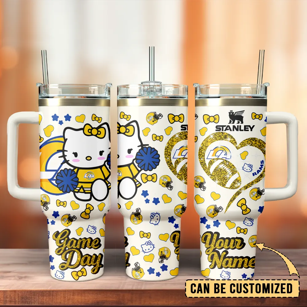 Los Angeles Rams x Hello Kitty Custom Stanley Cup 40 oz 30 oz Tumbler With Handle
