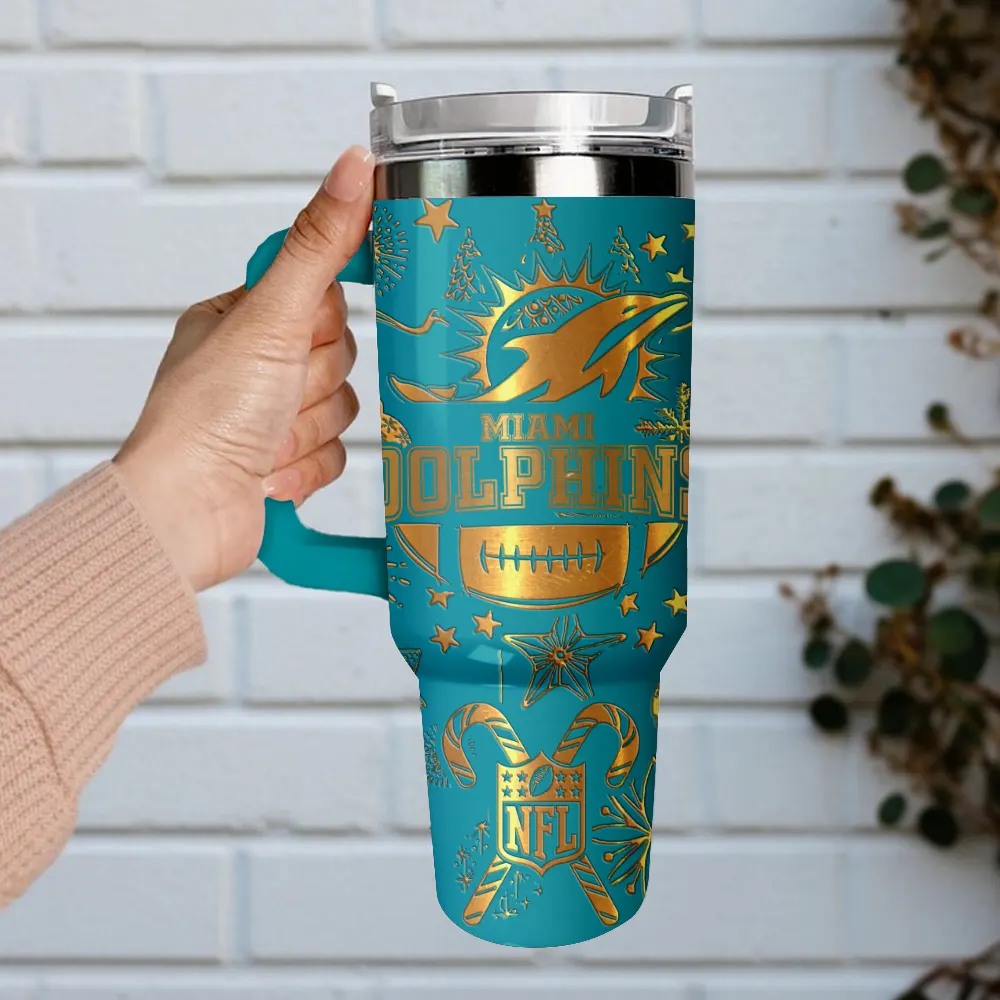 Miami Dolphins Custom Stanley Cup 40 oz 30 oz Tumbler With Handle