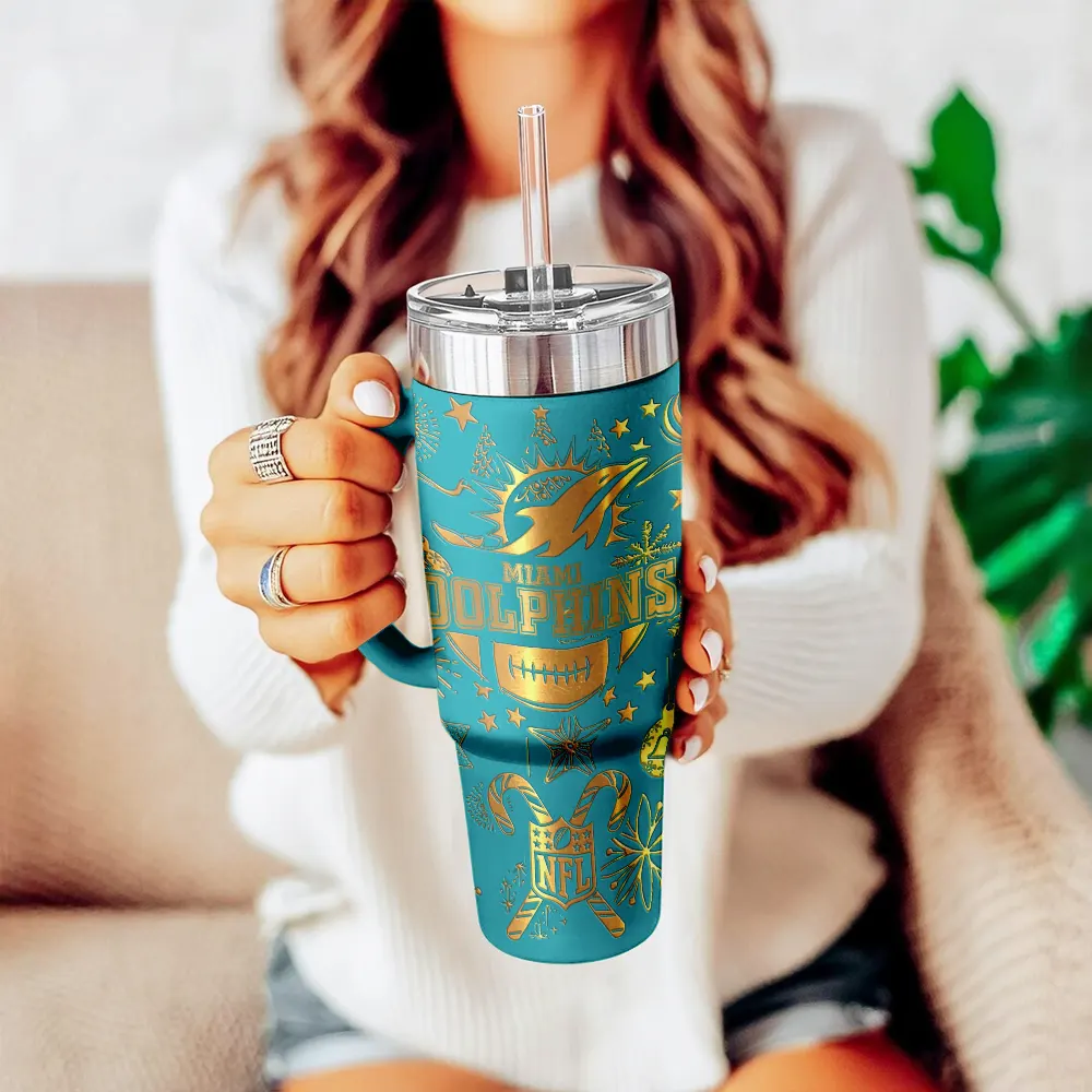 Miami Dolphins Custom Stanley Cup 40 oz 30 oz Tumbler With Handle