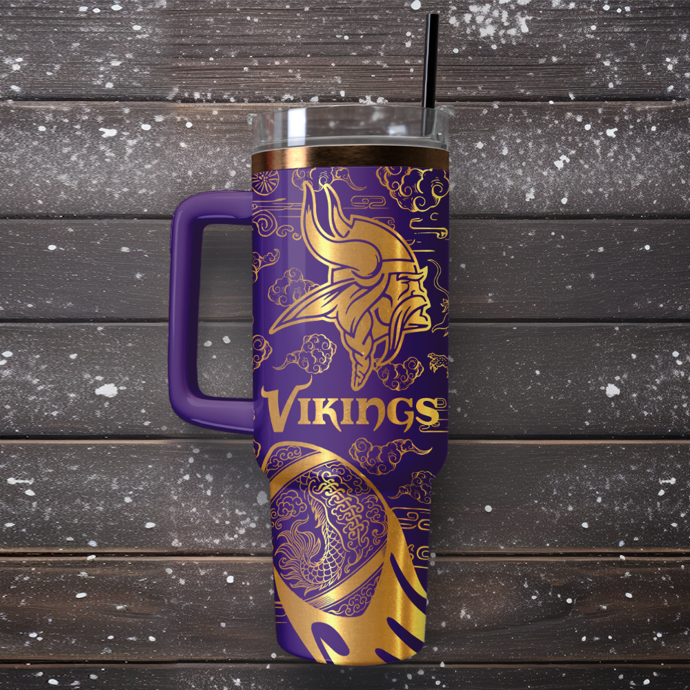 Minnesota Vikings Custom Stanley Cup 40 oz 30 oz Tumbler With Handle