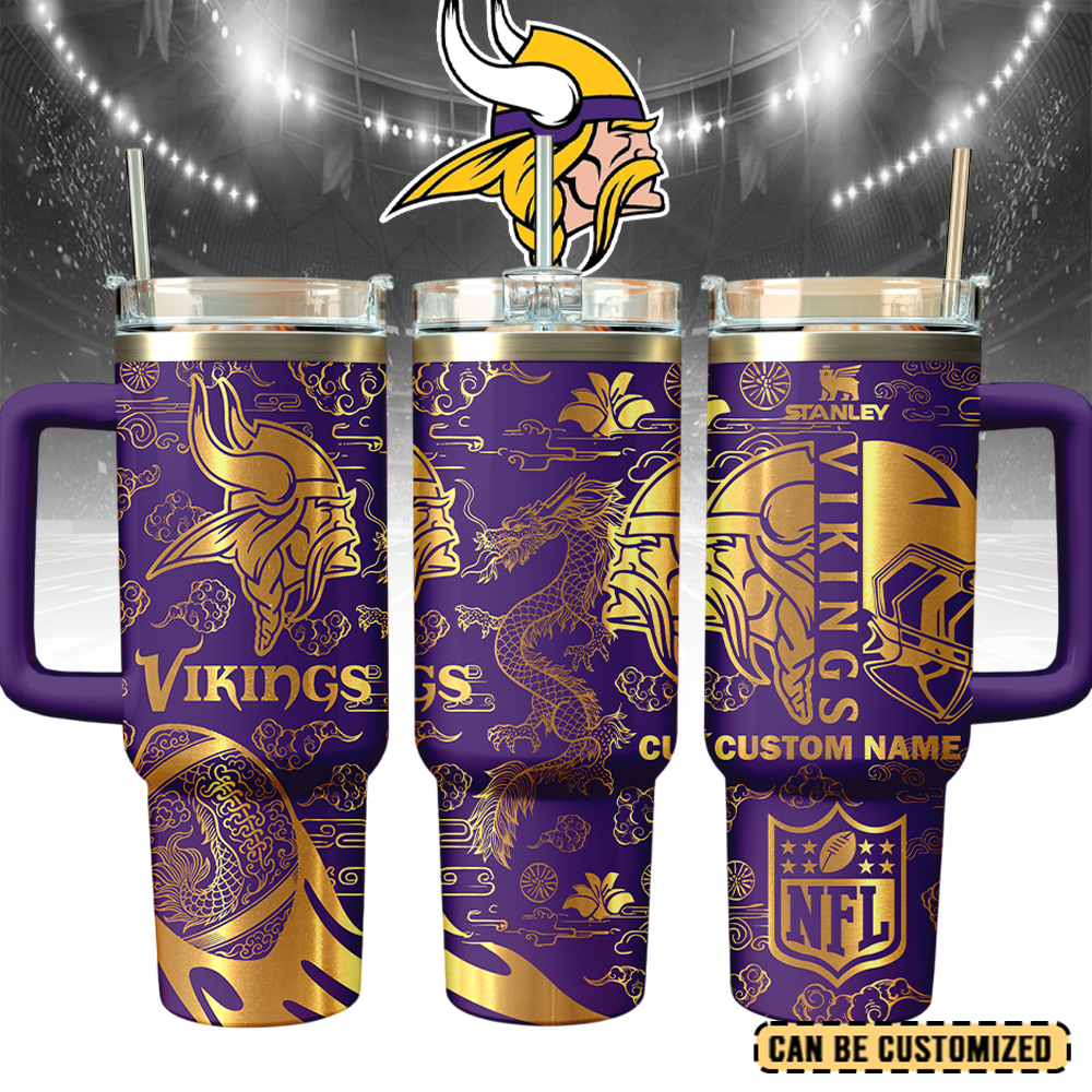 Minnesota Vikings Custom Stanley Cup 40 oz 30 oz Tumbler With Handle