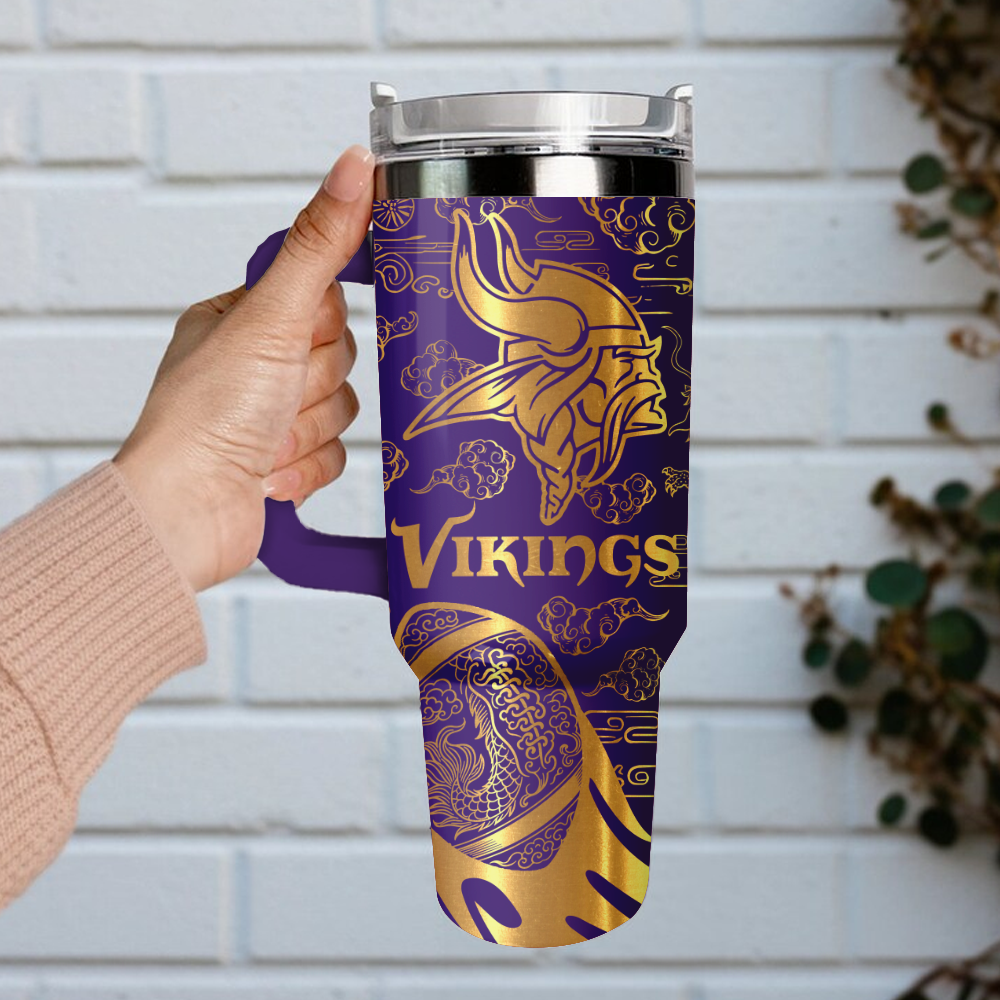 Minnesota Vikings Custom Stanley Cup 40 oz 30 oz Tumbler With Handle