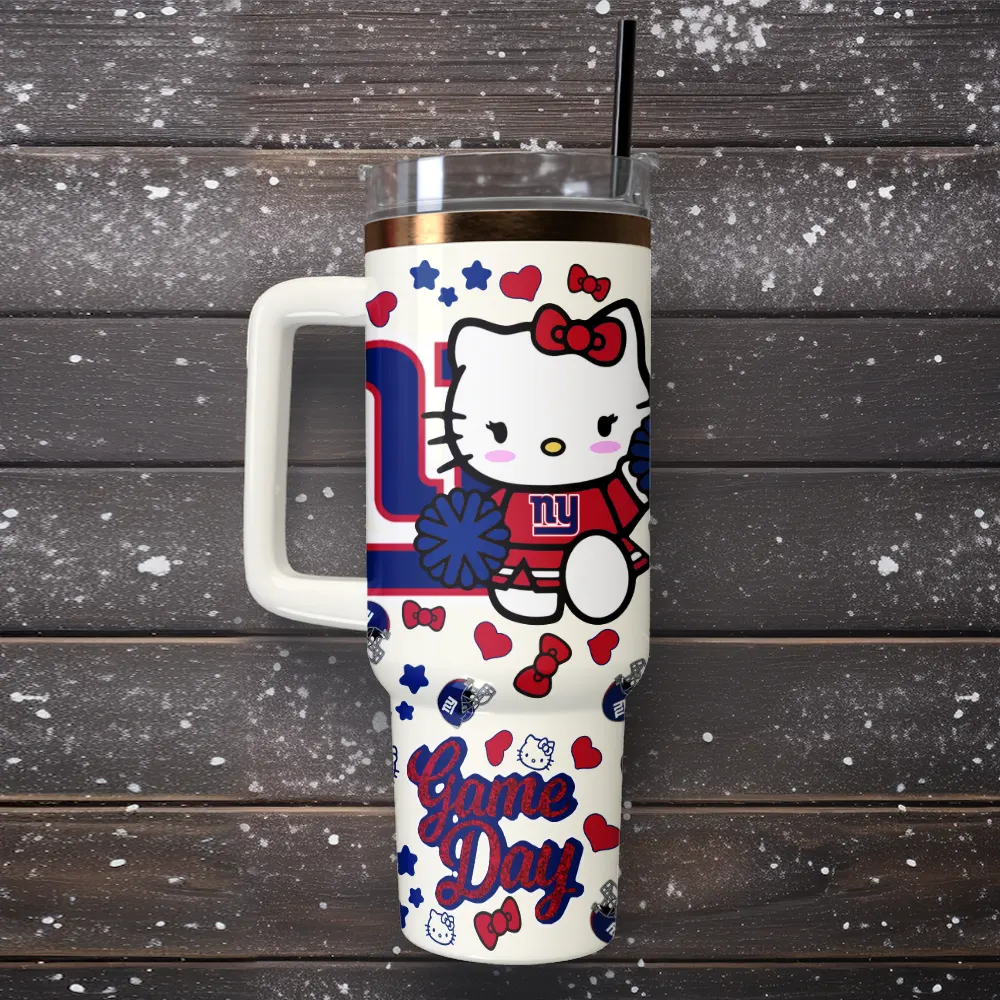 New York Giants x Hello Kitty Custom Stanley Cup 40 oz 30 oz Tumbler With Handle