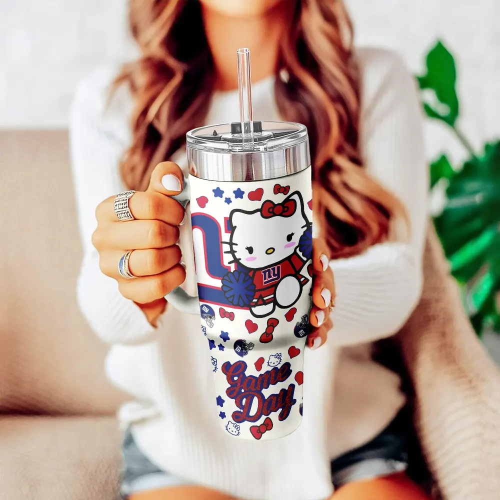 New York Giants x Hello Kitty Custom Stanley Cup 40 oz 30 oz Tumbler With Handle