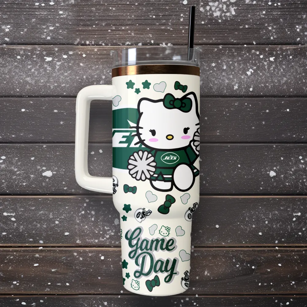 New York Jets x Hello Kitty Custom Stanley Cup 40 oz 30 oz Tumbler With Handle