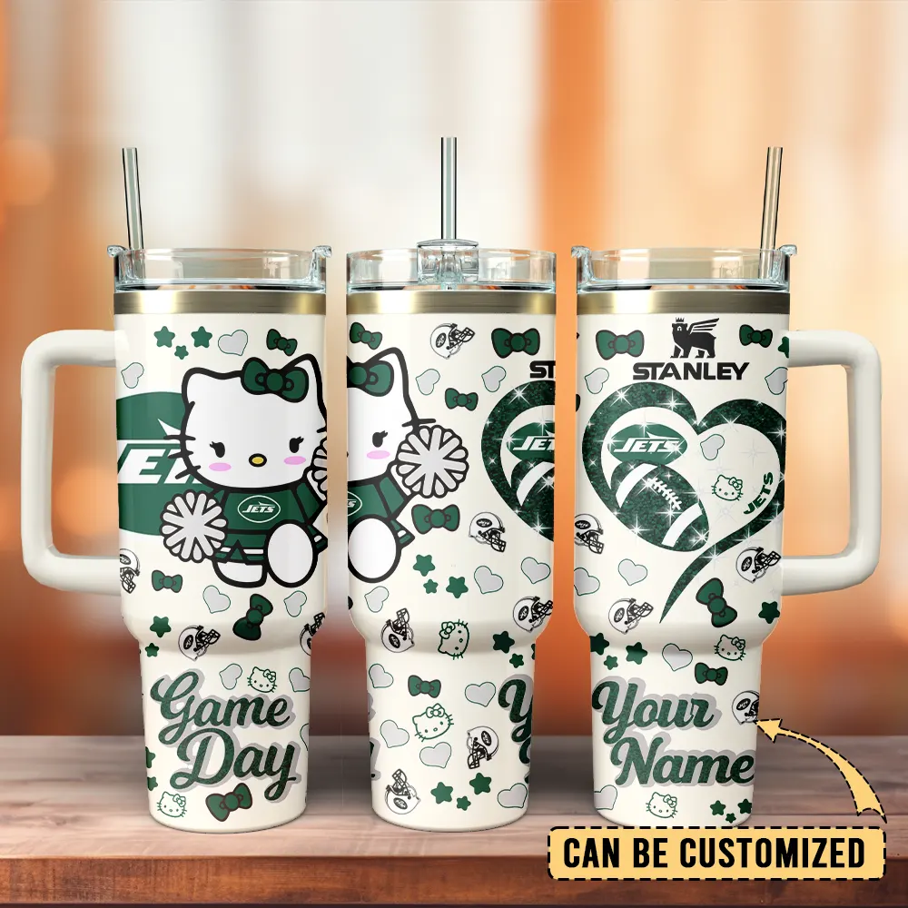 New York Jets x Hello Kitty Custom Stanley Cup 40 oz 30 oz Tumbler With Handle