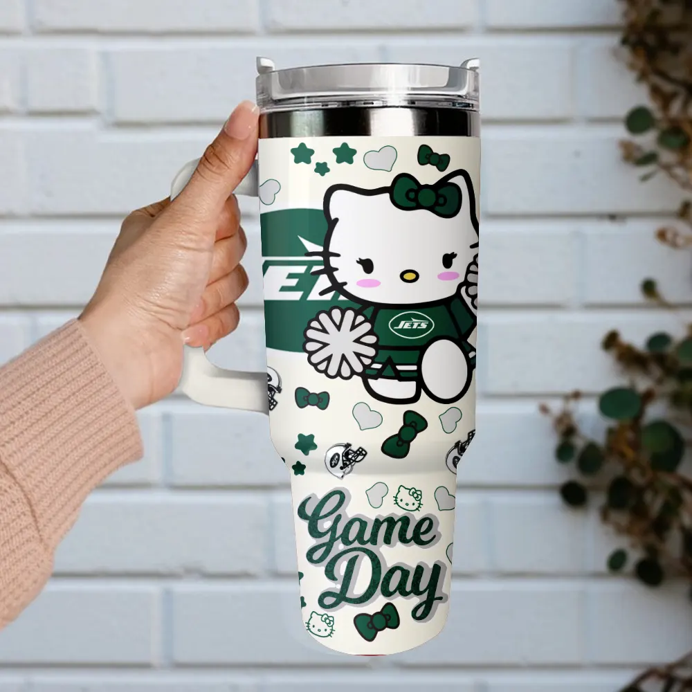 New York Jets x Hello Kitty Custom Stanley Cup 40 oz 30 oz Tumbler With Handle