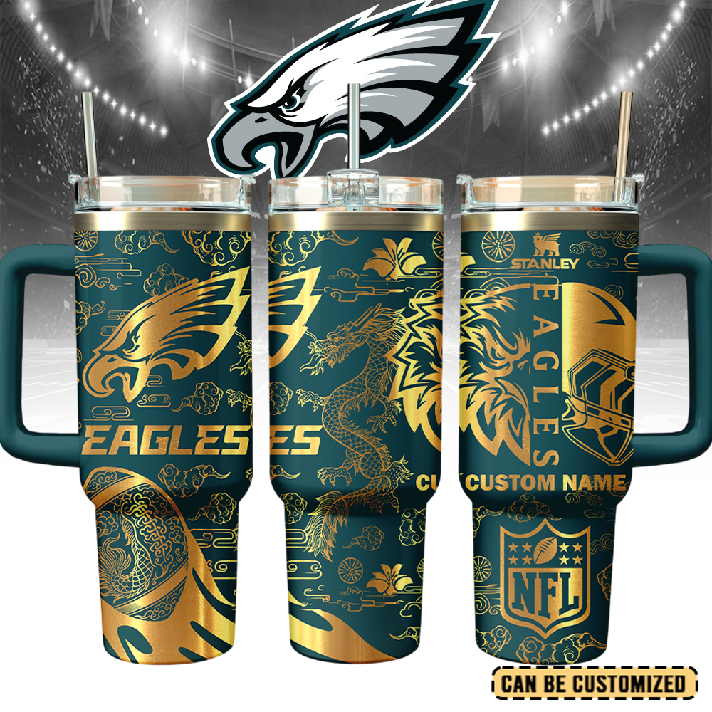 Philadelphia Eagles Custom Stanley Cup 40 oz 30 oz Tumbler With Handle