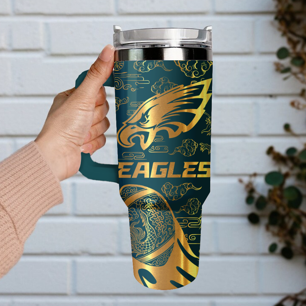 Philadelphia Eagles Custom Stanley Cup 40 oz 30 oz Tumbler With Handle