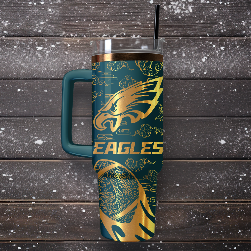 Philadelphia Eagles Custom Stanley Cup 40 oz 30 oz Tumbler With Handle