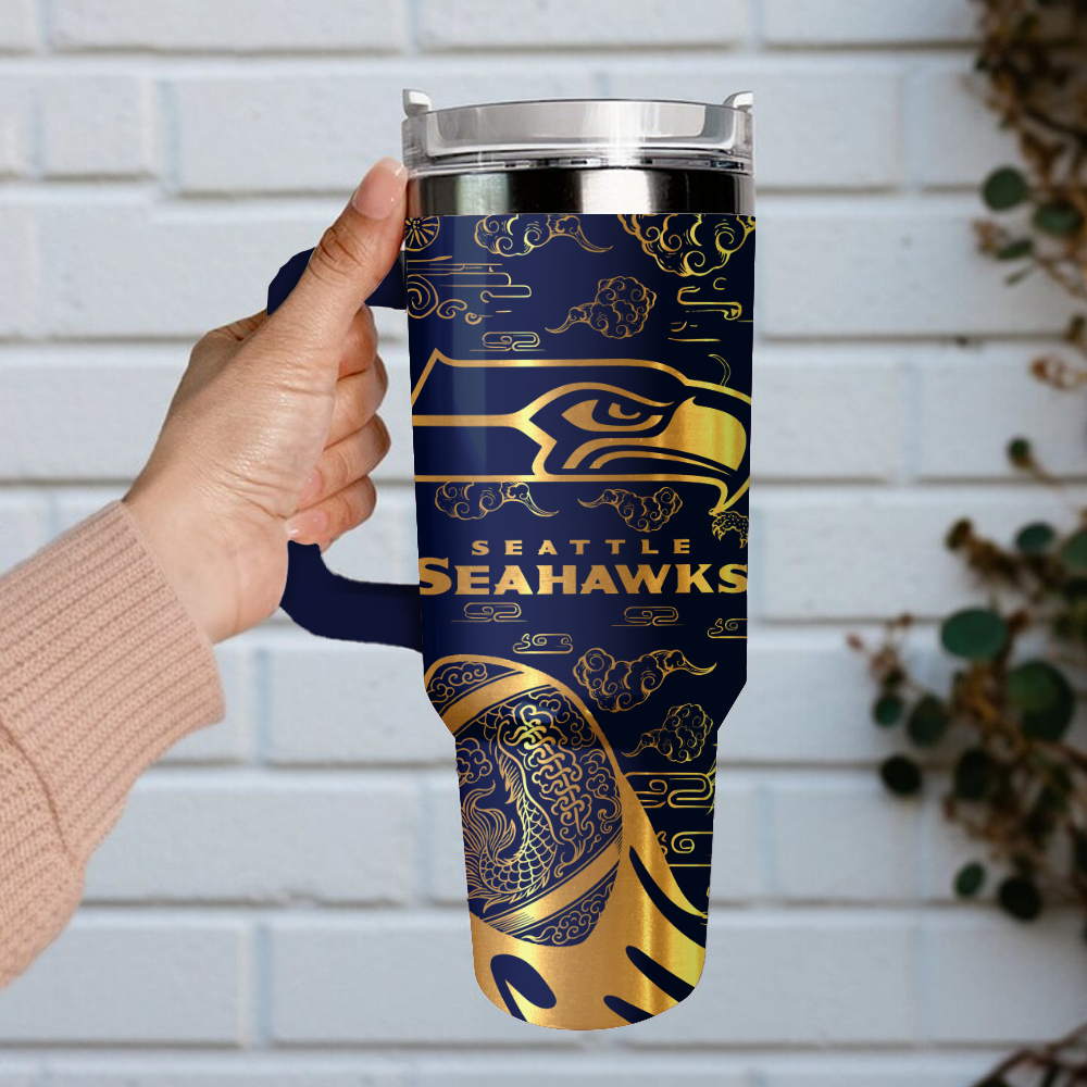 Seattle Seahawks Custom Stanley Cup 40 oz 30 oz Tumbler With Handle