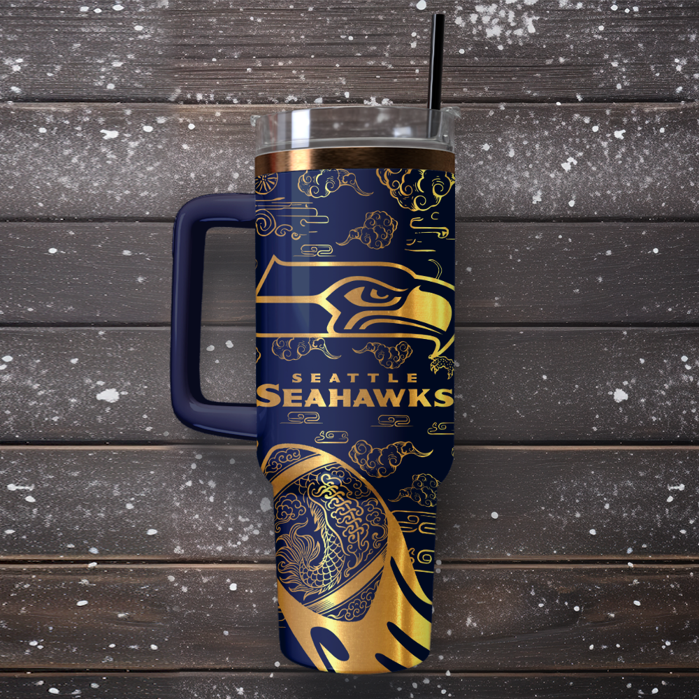 Seattle Seahawks Custom Stanley Cup 40 oz 30 oz Tumbler With Handle