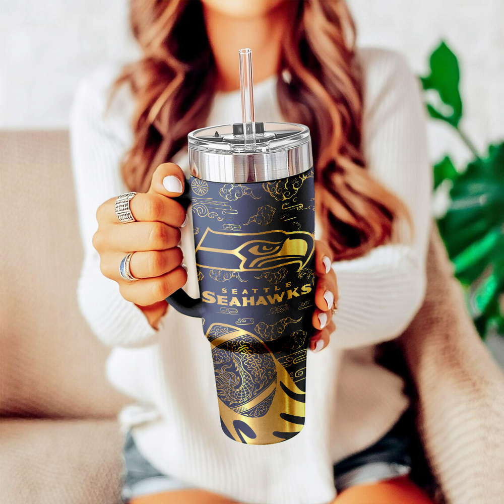Seattle Seahawks Custom Stanley Cup 40 oz 30 oz Tumbler With Handle
