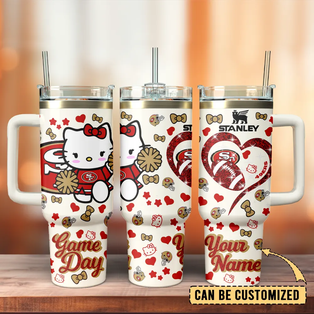 Tampa Bay Buccaneers x Hello Kitty Custom Stanley Cup 40 oz 30 oz Tumbler With Handle